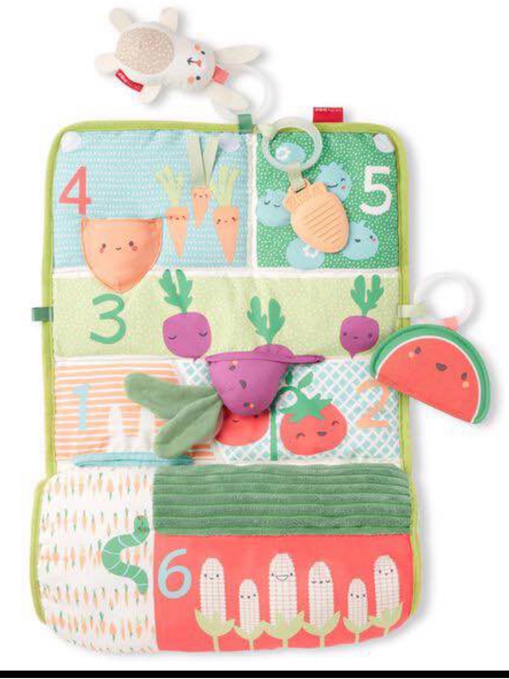 Skip Hop Vegetable & Fruit Sensory Play Mat with Teethers - Green/Pink/Orange